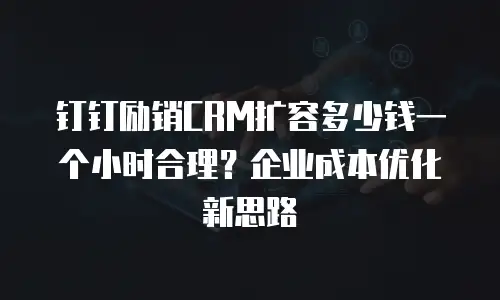 钉钉励销CRM扩容多少钱一个小时合理？企业成本优化新思路