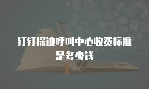 钉钉探迹呼叫中心收费标准是多少钱
