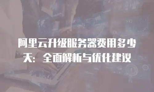 阿里云升级服务器费用多少天：全面解析与优化建议