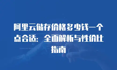 阿里云储存价格多少钱一个点合适：全面解析与性价比指南