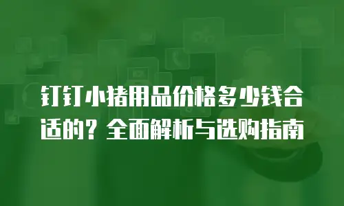 钉钉小猪用品价格多少钱合适的？全面解析与选购指南