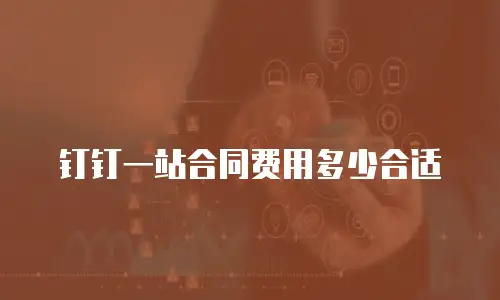 钉钉一站合同费用多少合适