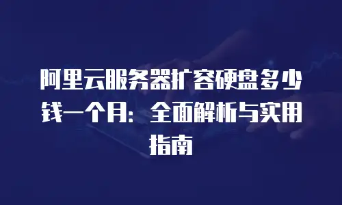 阿里云服务器扩容硬盘多少钱一个月：全面解析与实用指南