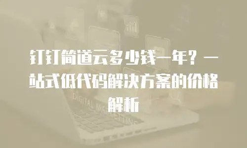 钉钉简道云多少钱一年？一站式低代码解决方案的价格解析