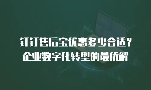 钉钉售后宝优惠多少合适？企业数字化转型的最优解