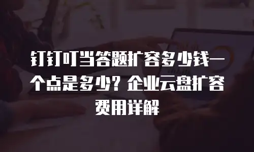 钉钉叮当答题扩容多少钱一个点是多少？企业云盘扩容费用详解