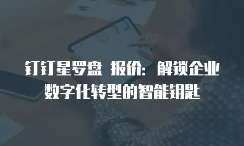钉钉星罗盘 报价：解锁企业数字化转型的智能钥匙