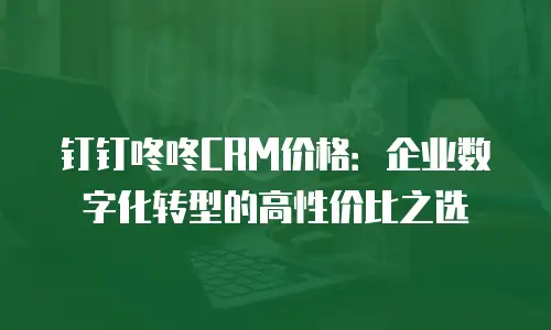 钉钉咚咚CRM价格：企业数字化转型的高性价比之选