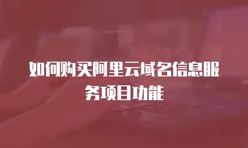 如何购买阿里云域名信息服务项目功能