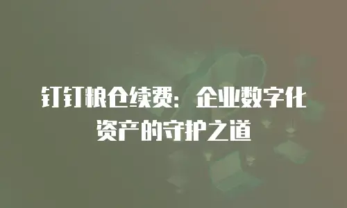 钉钉粮仓续费：企业数字化资产的守护之道