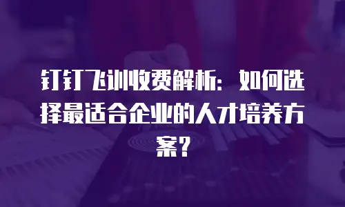 钉钉飞训收费解析：如何选择最适合企业的人才培养方案？