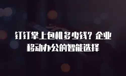钉钉掌上包机多少钱？企业移动办公的智能选择