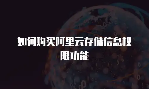 如何购买阿里云存储信息权限功能