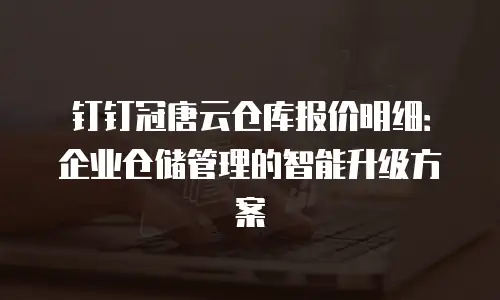 钉钉冠唐云仓库报价明细：企业仓储管理的智能升级方案