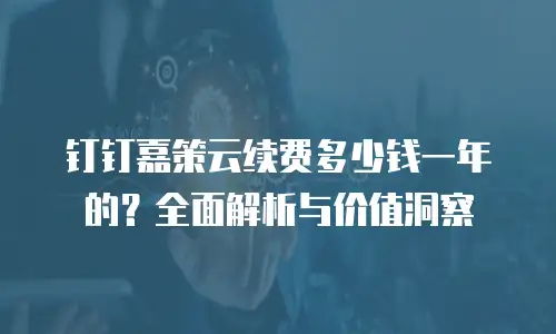 钉钉嘉策云续费多少钱一年的？全面解析与价值洞察