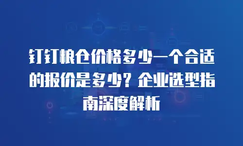 钉钉粮仓价格多少一个合适的报价是多少？企业选型指南深度解析