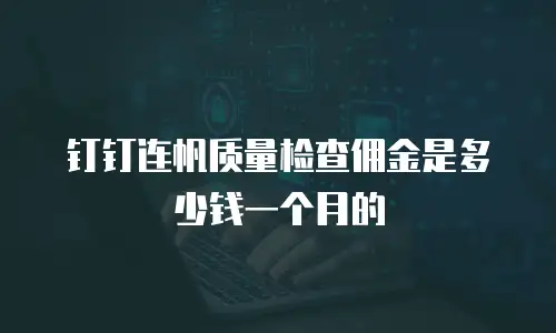 钉钉连帆质量检查佣金是多少钱一个月的