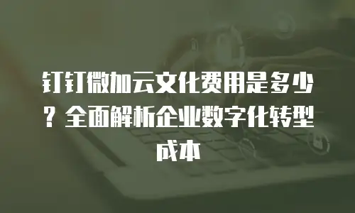 钉钉微加云文化费用是多少？全面解析企业数字化转型成本