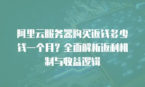 阿里云服务器购买返钱多少钱一个月？全面解析返利机制与收益逻辑