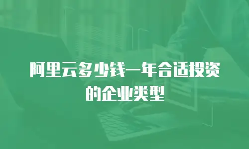 阿里云多少钱一年合适投资的企业类型