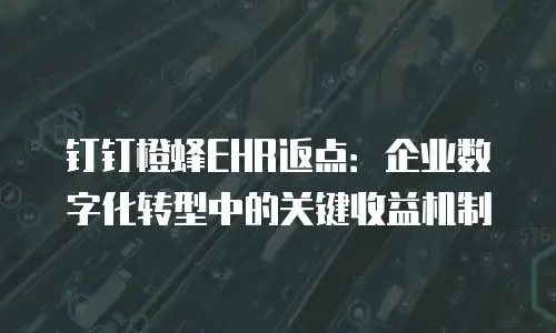 钉钉橙蜂EHR返点：企业数字化转型中的关键收益机制
