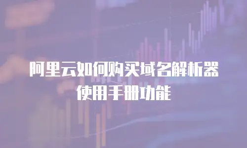 阿里云如何购买域名解析器使用手册功能