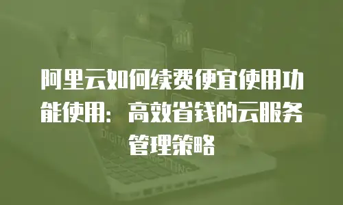 阿里云如何续费便宜使用功能使用：高效省钱的云服务管理策略