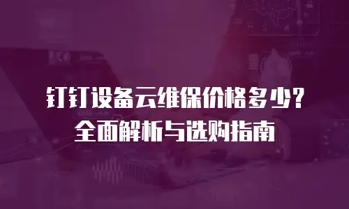 钉钉设备云维保价格多少？全面解析与选购指南