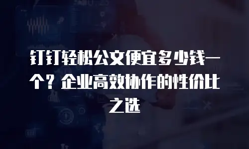 钉钉轻松公文便宜多少钱一个？企业高效协作的性价比之选