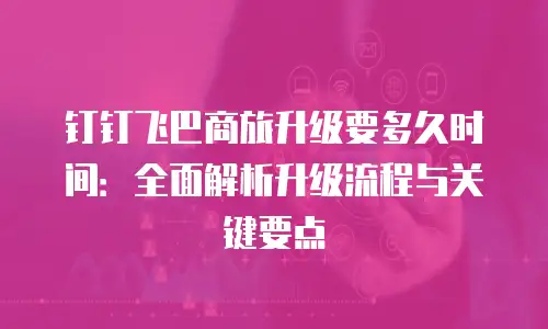 钉钉飞巴商旅升级要多久时间：全面解析升级流程与关键要点