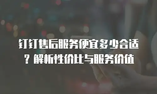 钉钉售后服务便宜多少合适？解析性价比与服务价值