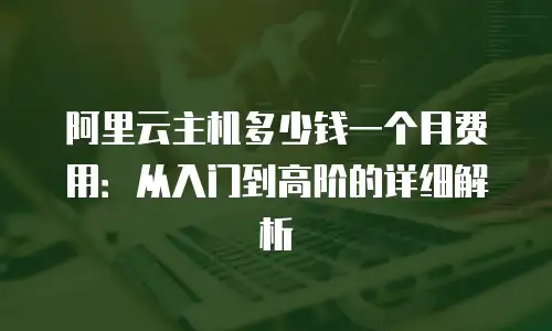 阿里云主机多少钱一个月费用：从入门到高阶的详细解析