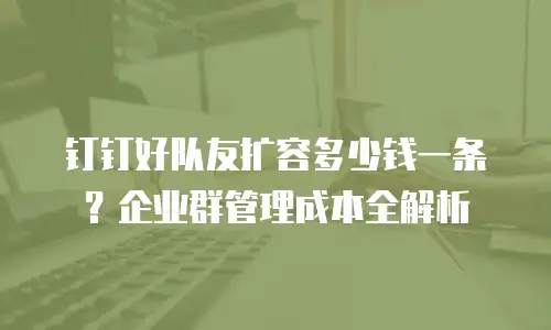 钉钉好队友扩容多少钱一条？企业群管理成本全解析