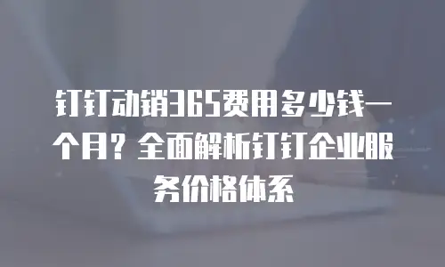 钉钉动销365费用多少钱一个月？全面解析钉钉企业服务价格体系