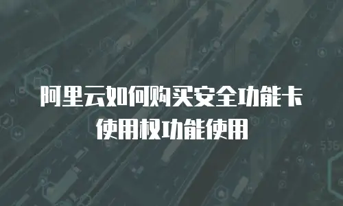 阿里云如何购买安全功能卡使用权功能使用