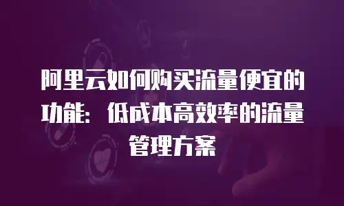 阿里云如何购买流量便宜的功能：低成本高效率的流量管理方案