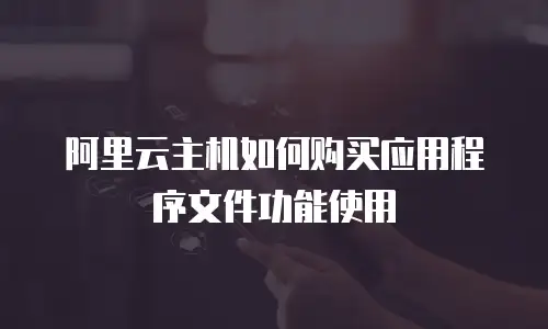 阿里云主机如何购买应用程序文件功能使用