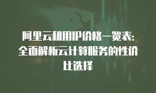 阿里云租用IP价格一览表：全面解析云计算服务的性价比选择