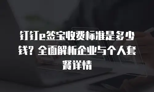 钉钉e签宝收费标准是多少钱？全面解析企业与个人套餐详情