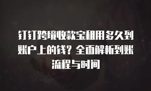 钉钉跨境收款宝租用多久到账户上的钱？全面解析到账流程与时间