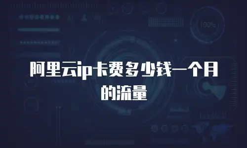 阿里云ip卡费多少钱一个月的流量