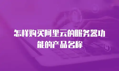 怎样购买阿里云的服务器功能的产品名称