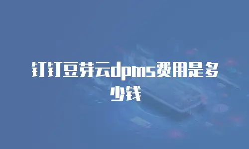 钉钉豆芽云dpms费用是多少钱