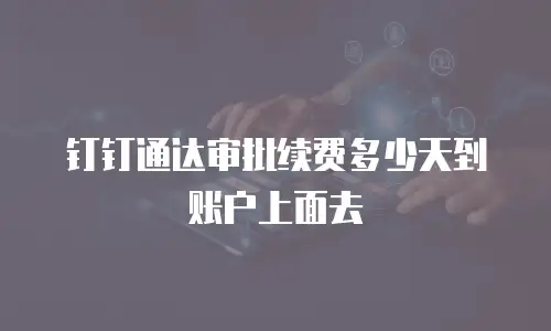钉钉通达审批续费多少天到账户上面去