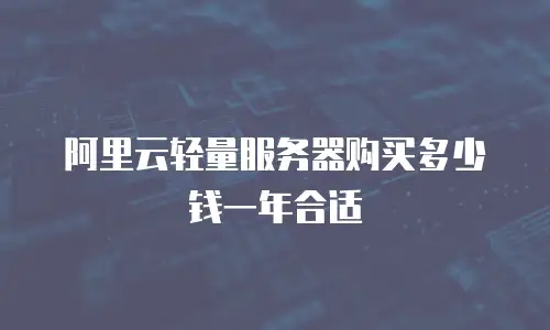 阿里云轻量服务器购买多少钱一年合适