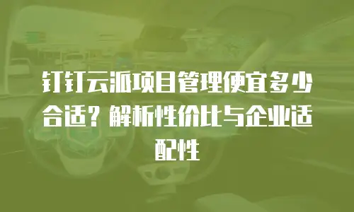 钉钉云派项目管理便宜多少合适？解析性价比与企业适配性