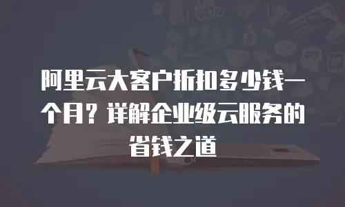 阿里云大客户折扣多少钱一个月？详解企业级云服务的省钱之道