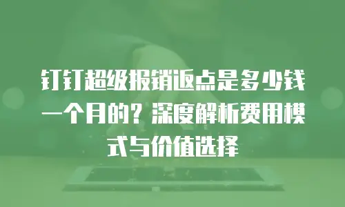 钉钉超级报销返点是多少钱一个月的？深度解析费用模式与价值选择