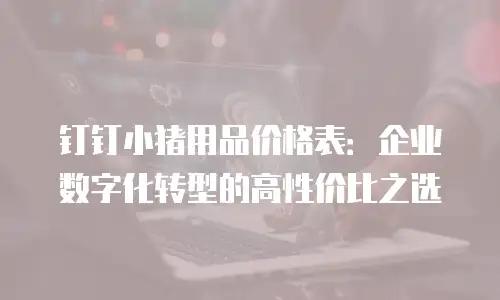 钉钉小猪用品价格表：企业数字化转型的高性价比之选