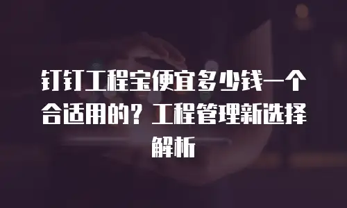钉钉工程宝便宜多少钱一个合适用的？工程管理新选择解析